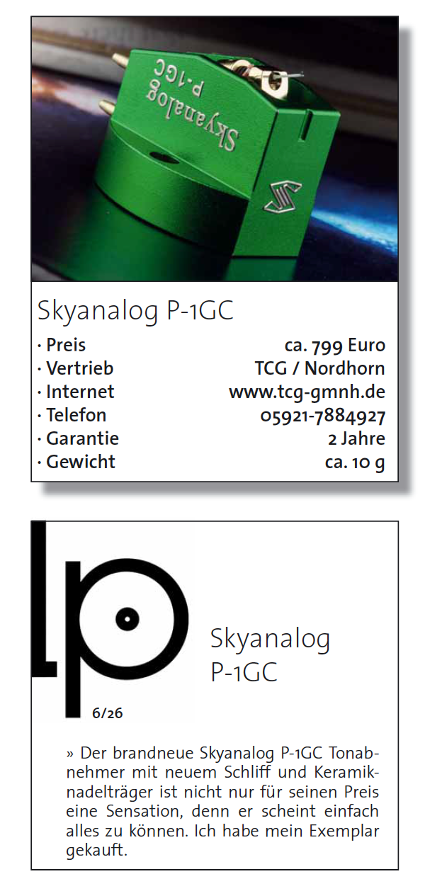 Skyanalog P-1GC MC Tonabnehmer