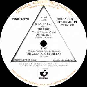 Pink Floyd Dark Side of the Moon MFSL Vinyl LP Rückseite – MFSL | Klang Maschine